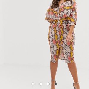 ASOS Curve twist front dress | snake print | sz 20